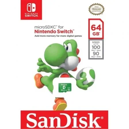 SanDisk Tarjeta MicroSDXC 64GB para Nintendo Switch SDSQXAT-064G-GN6ZN